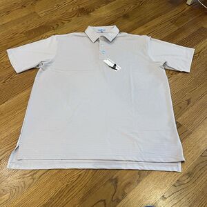 Genteal XL Polo Pinstripe Crimson Red NWT